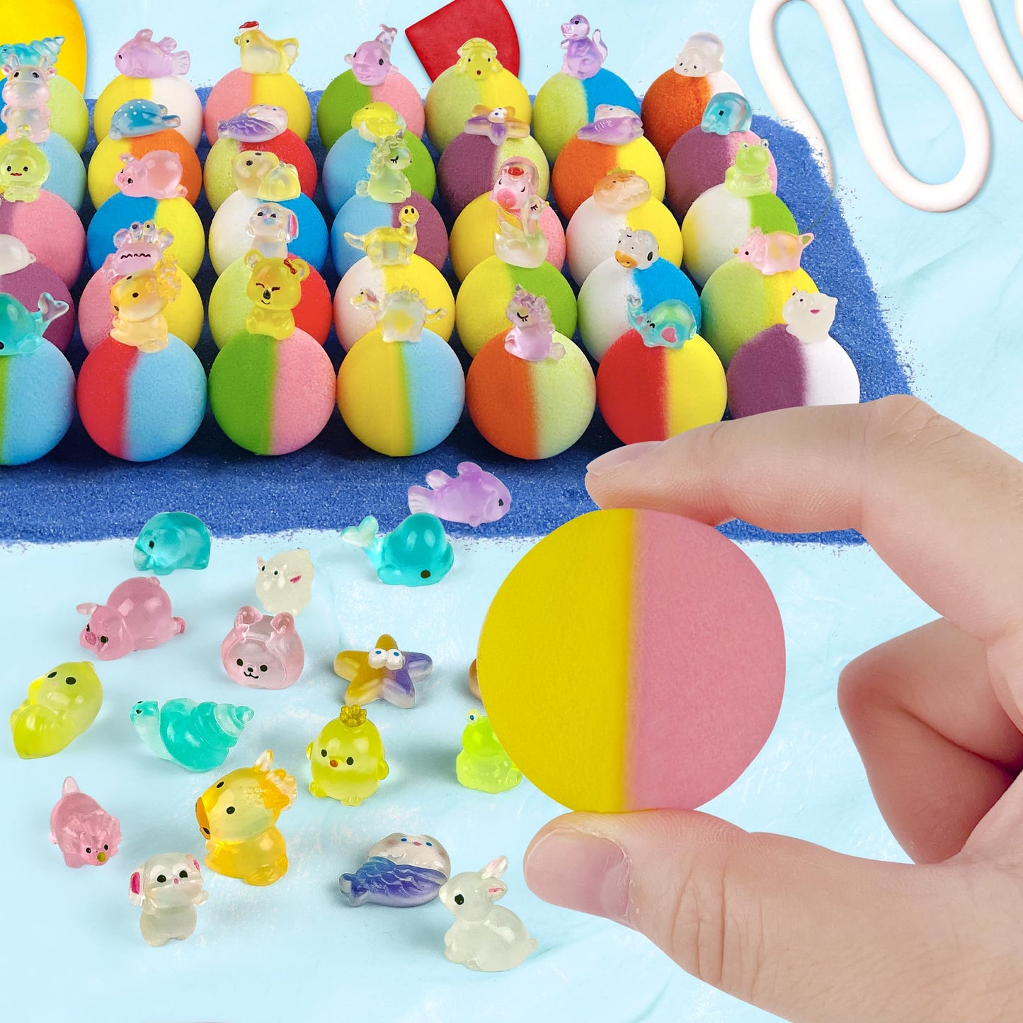 Bath Bomb Gift Set with Toys Inside, 20 Pack Organic Bath Bombs for Kids, Kids Safe Handmade Fizzy Balls for Kid, Ideal Birthday Gift for Boys & Girls