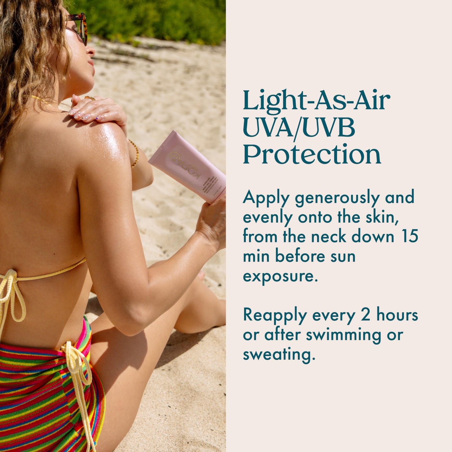 Kopari Sunglaze Body Gel Cream Sunscreen SPF 50+ | Broad-Spectrum Body Sunscreen with Hyaluronic Acid & Coconut Oil | Lightweight, Non-Greasy, Glowing Finish