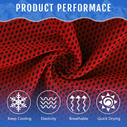 Hosuly 6 Pack Cooling Towels 40"x12" Ice Towel Cooling Neck Wraps Soft Breathable Chilly Stay Cool in Summer for Sports Yoga Golf Gym Activities(Black)