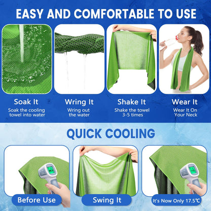 Hosuly 6 Pack Cooling Towels 40"x12" Ice Towel Cooling Neck Wraps Soft Breathable Chilly Stay Cool in Summer for Sports Yoga Golf Gym Activities(Black)