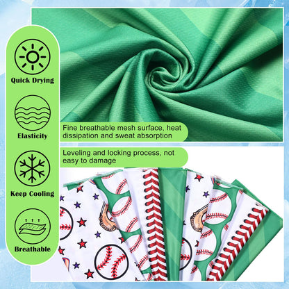 FuWeave 24 Pack Baseball Cooling Towel 40 x 12 Inch Breathable Sport Cooling Towel Microfiber Fast Drying Baseball Team Gifts for Athletes Yoga Gym Camping Running