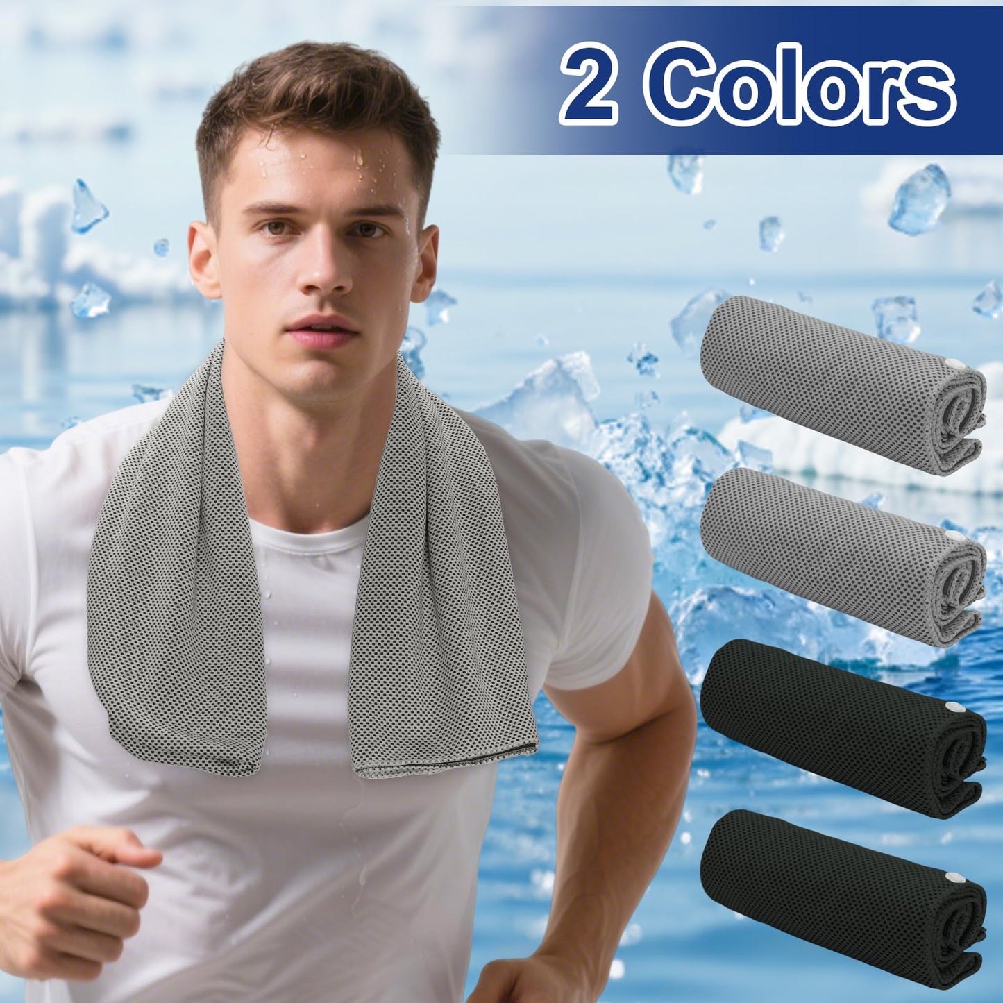 4 Pack Cooling Hoodie Towels Cooling Towels for Neck and Face Quick Drying Sweat Towel Wraps Cooling Head Neck Wraps Sun Protection for Hot Summer Weather Sport Workout