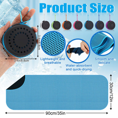 Peryiter 20 Pack Cooling Towels with Silicone Carry Cases Cooling Towels Bulk for Neck and Face Hot Weather Ice Towel Quick Drying Sweat for Sports Yoga Gym Running Fitness 10 Colors 35 x 12 Inches