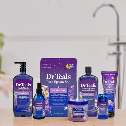 Dr Teal's Foaming Bath with Pure Epsom Salt, Soothe & Sleep with Lavender, 34 fl oz (Pack of 2)