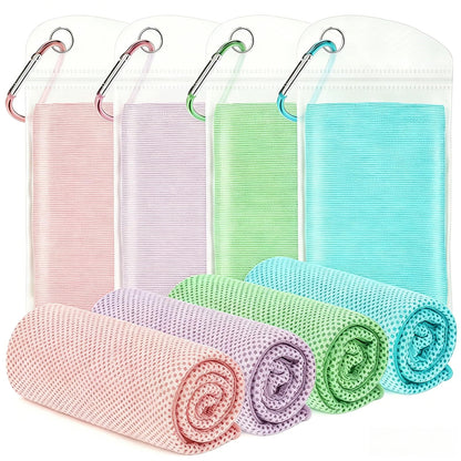 4 Pack Cooling Towels for Neck and Face(40"x12"), Cooling Neck Wraps, Ice Towel for Hot Weather, Soft Breathable Gym Towel, Cool Towel for Workout, Camping, Yoga, Sport, Running