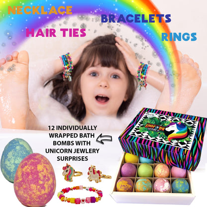 Bath Bombs for Kids with Surprise Toys Inside Plus Dinosaur Puzzle - Set of 9 Organic Dino Egg Bath Bombs, Gentle and Kids Safe, Fizzy Balls with Rich Bubbles, Birthday Gifts for Boys, Girls