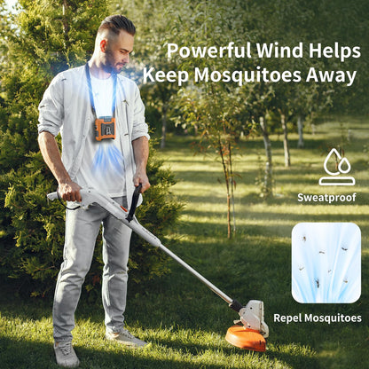 Socool 10000mAh Portable Waist Fan Clip on Wearable Belt Personal Fan Rechargeable Battery operated With 5 Speeds & Flashlight Neck Hands-Free 40H Cooling For Outdoor Camping Travel (Black)