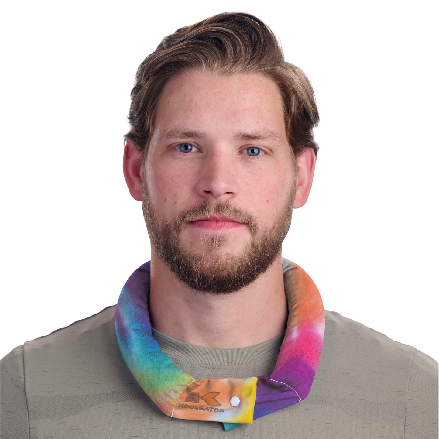 KOOLGATOR Evaporative Cooling Neck Wrap – Reusable Neck Cooler with Long Lasting Relief During Hot Weather Activities, Sports, & Outdoor Work, Water Drops, 1 Pack