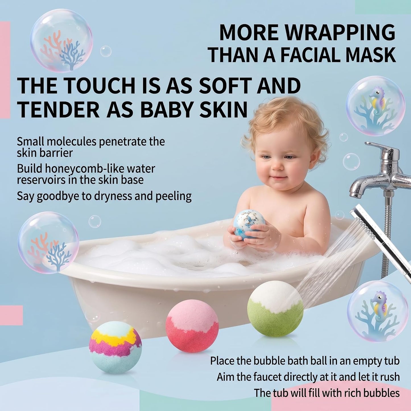 Bath Bombs with Surprise Inside, 12 Pack Fizzy Bubble Bath Gift Set, Ocean Theme Bath Fizzies, Natural Sea Salt Color Changing Spa Bath Balls (Sea Animal 12PC)