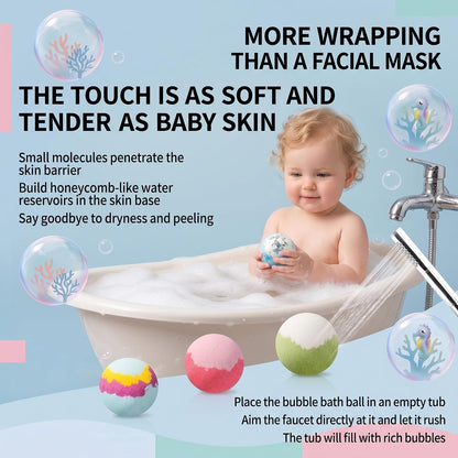 Bath Bombs with Surprise Inside, 12 Pack Fizzy Bubble Bath Gift Set, Ocean Theme Bath Fizzies, Natural Sea Salt Color Changing Spa Bath Balls (Sea Animal 12PC)