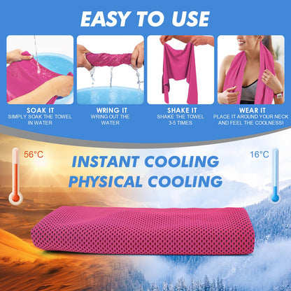 CSITE Cooling Towels (47"x12") for Neck and Face, Ice Towel for Hot Weather, Soft Breathable Chilly Gym Towels, Microfiber Towel for Work Out, Yoga, Running, Camping & More Activities（Green）