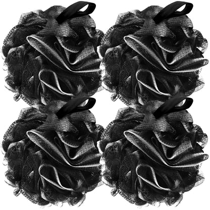 FARMOGA Bath Loofah Sponge Body Scrubber Shower Sponge Exfoliating Mesh Pouf Shower Ball Bath Sponges for Women and Men Bathing Accessories (4Pack 50G Colorful)