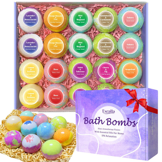 Bath Bombs for Women Gift Set, 15 Pcs Handmade Bubble Bathbombs, Shea & Coco Butter Dry Skin Moisturize, SPA Relaxing Gifts for Women & Men, Her, Girls, Wife, Birthday