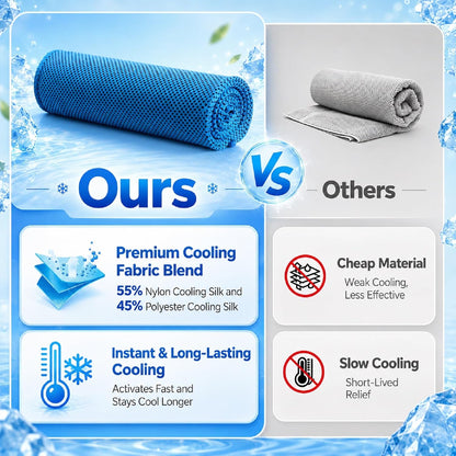 PJT Cooling Towels for Neck and Face, 40" x 12" Ice Silk Microfiber Towels for Hot Weather Outdoor Golf, Instant Cool Touch Breathable Sports Towels for Gym, Running, Yoga, Camping, 4 Pack