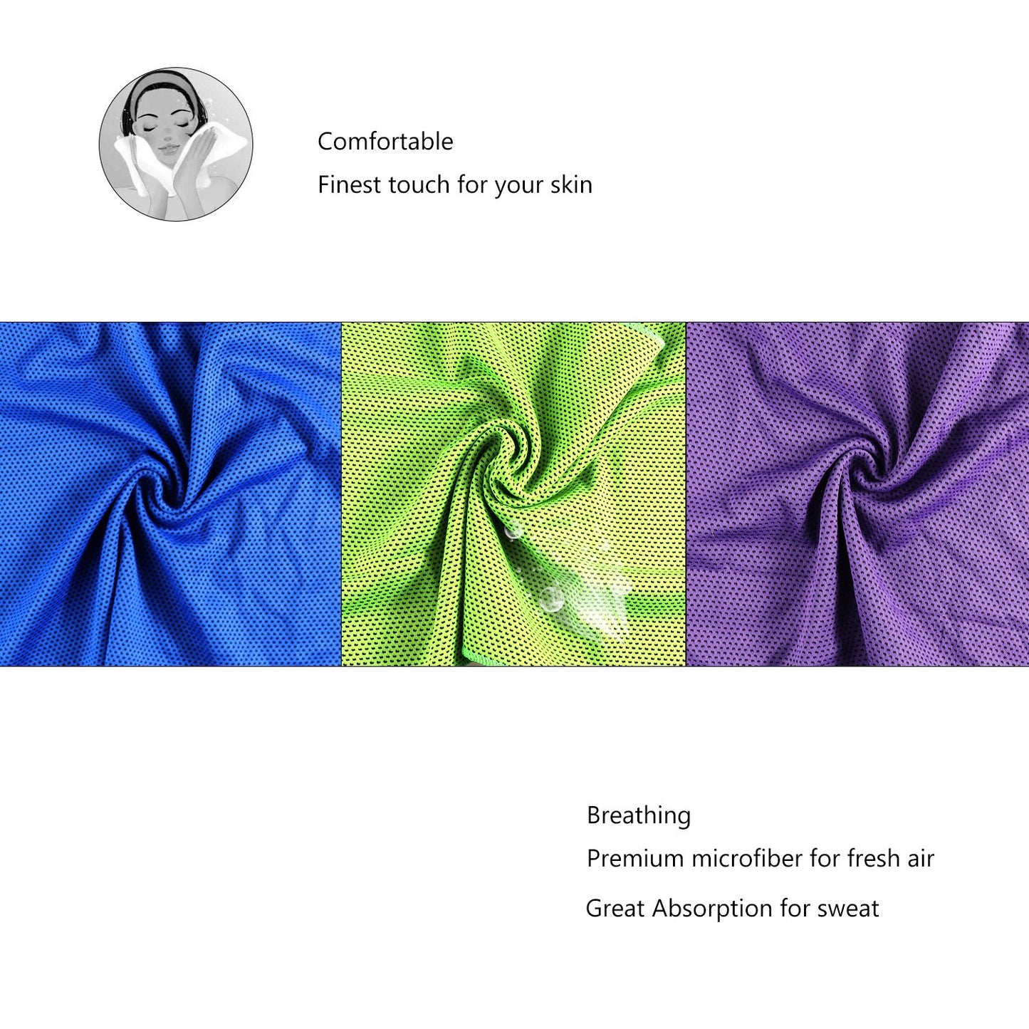 Cooling Towels (40"x 12", Pack of 30) for Neck and Face, Cold Towel for Hot Weather, Sports, Workout, Fitness, Gym, Yoga, Golf, Pilates, Travel, Camping & More