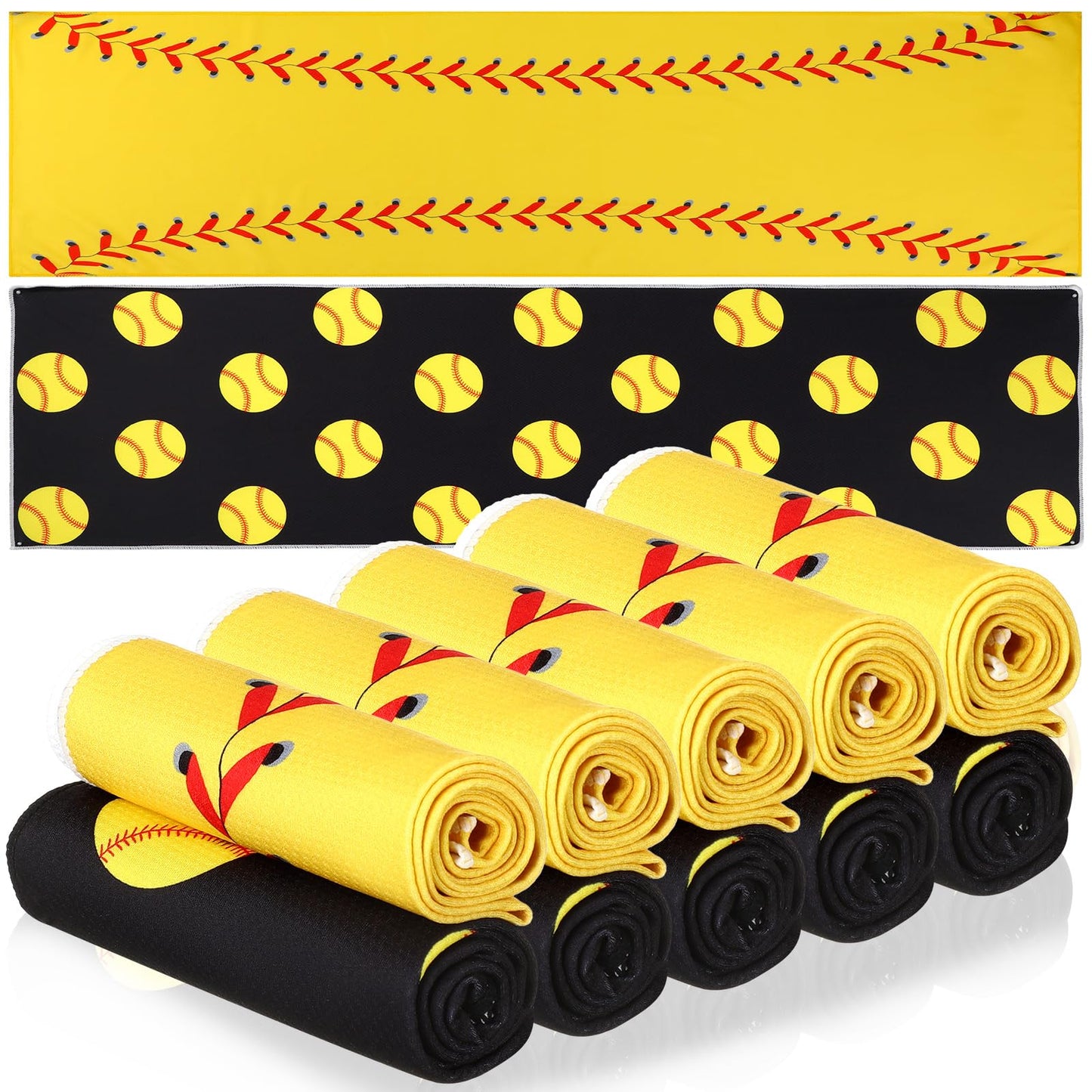 Remagr 12 Pcs Baseball Cooling Towels 30" x 9" Quick Dry Microfiber Sweat Towels for Workout, Gym, Running, Baseball Teams Sports Fans Party Favors Gifts