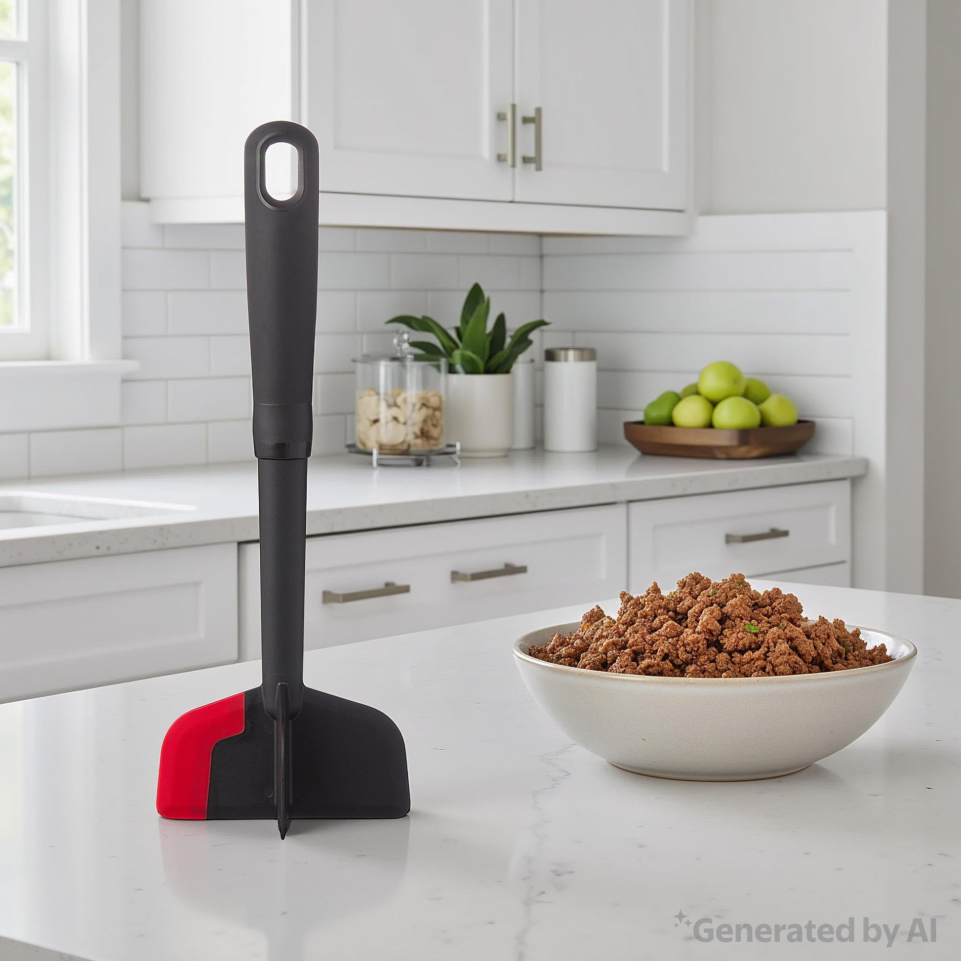 Innovative Silicone Meat Masher and Chopper, Black - Multi-Functional Manual Food Chopper & Slicer Detail