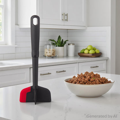 Innovative Silicone Meat Masher and Chopper, Black - Multi-Functional Manual Food Chopper & Slicer Detail