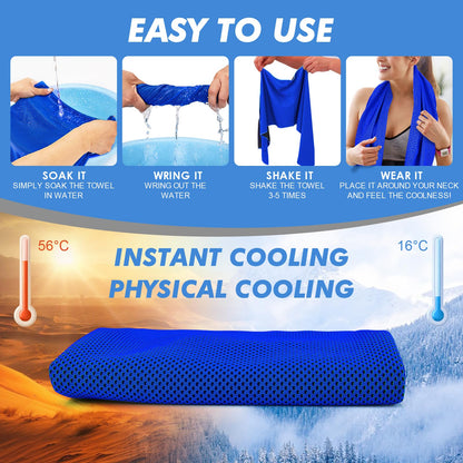 CSITE Cooling Towels (47"x12") for Neck and Face, Ice Towel for Hot Weather, Soft Breathable Chilly Gym Towels, Microfiber Towel for Work Out, Yoga, Running, Camping & More Activities（Green）