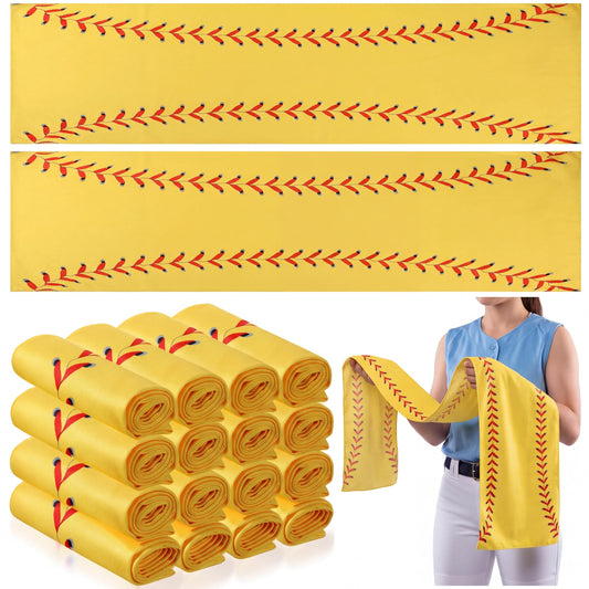 Tegeme 12 Pcs Ice Cream Drip Baseball Cooling Towels, 47"x12" Team Gifts Breathable Chilly Ice Towel, Microfiber Sport Cooling Rags Accessories for Player Gym Running Coach Gift