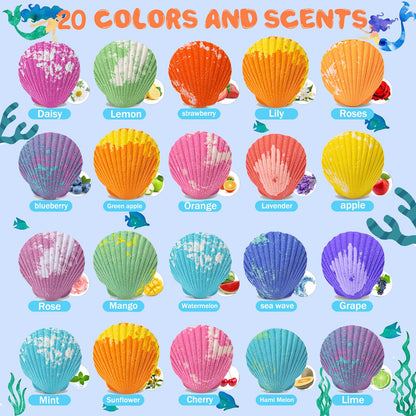 Bath Bombs for Kids with Surprise Fishing Games Inside for Girls Boys - 20 Kids Bath Bombs Gift Set, Handmade Bubble Bath Fizzes Bomb for Chrildren Birthday Christmas and Party Favor Gift for Boys