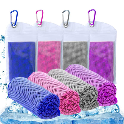 4 Packs Cooling Towels for Neck and Face(40"x 12"), Cool Sweat Towels for Hot Weather, Cooling Towels for Athletes, Lightweight Soft Breathable Towels for Yoga, Sport, Workout, Running, Gym, Camping