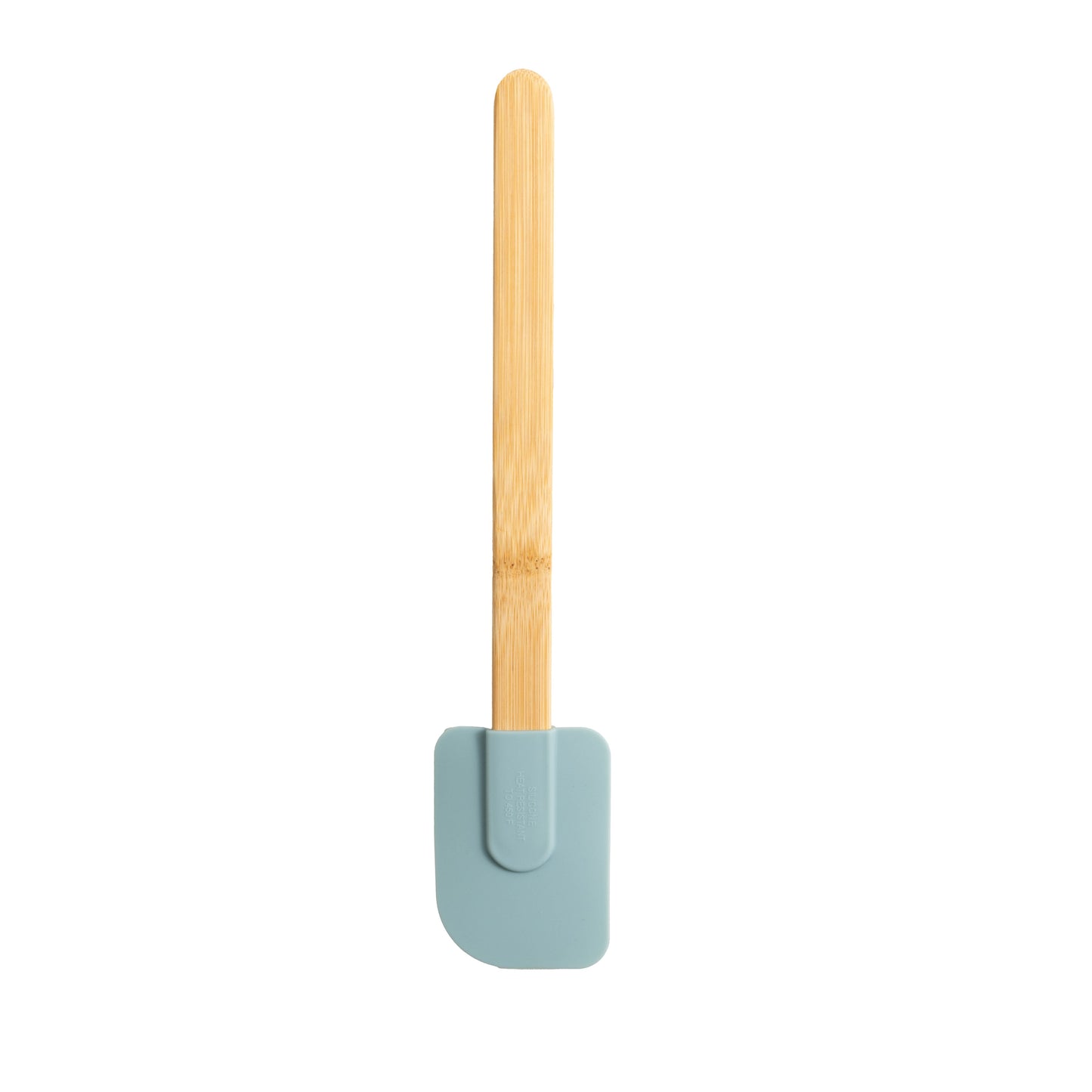 Seamless One-Piece Silicone Spatulas Set 4 with Bamboo Handles, Blue - Heat-Resistant Silicone Cooking Spatula Turner Detail
