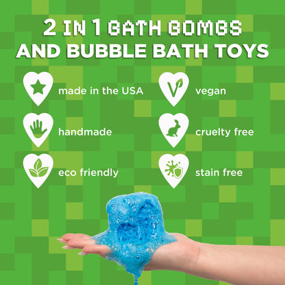 Superhero Bath Bombs for Kids with Surprise Toys Inside (6 Pack) - Large Bubble Bomb Fizzies for Boys, Girls, & Toddlers - Birthday Gift for Kids - Fruity Scent, USA Made by Two Sisters