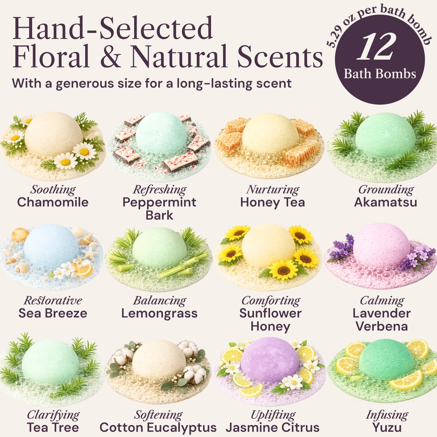 XXXL Bath Bombs for Women Gift Set, 7 Pack, Spa Scents, Adelegourdain | 7 Scents - Arrives in Gift Box - XXXL (200g) - Long-lasting Fizz & Scent - Non-Staining - For Birthdays, Mothersday and More