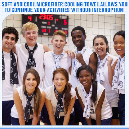 Mindsoft 12 Set Softball Cooling Towels for Sports Team Gifts with Carrying Pouch 30 x 9 Inch Softball Towels Bulk Microfiber Ice Cooling Rags for Birthday Party Favors Swag Bag Stuffers