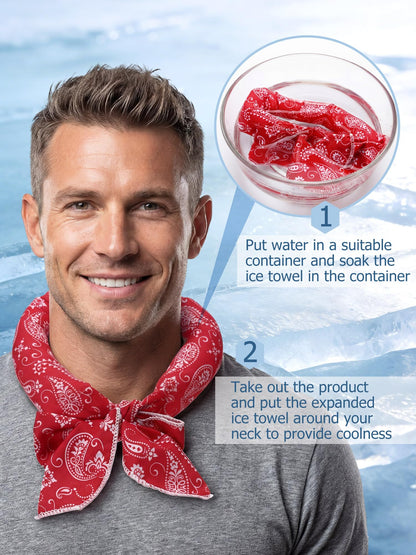Coume 6 Pack Cooling Neck Wraps Neck Cooler Ice Bandanas Scarf for Hot Weather Summer Ultra Running Walking Riding Women Men