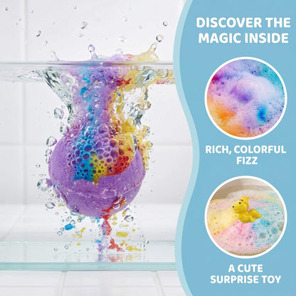 Bath Bombs with Surprise Inside, 12 Pack Fizzy Bath Bombs with Animal Figures Inside, Play Fizz Bubble Bath Gift Set with Natural Bath Bombs, Colorful Sea Salt Bath Balls Gifts (Zoo)