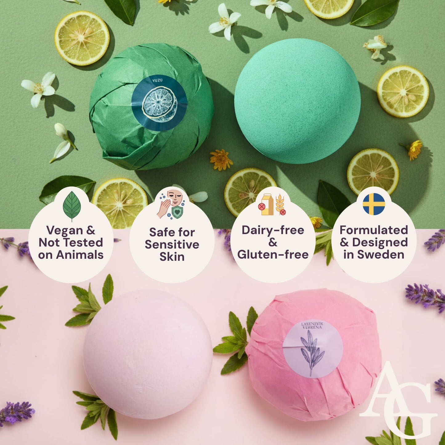 XXXL Bath Bombs for Women Gift Set, 7 Pack, Spa Scents, Adelegourdain | 7 Scents - Arrives in Gift Box - XXXL (200g) - Long-lasting Fizz & Scent - Non-Staining - For Birthdays, Mothersday and More
