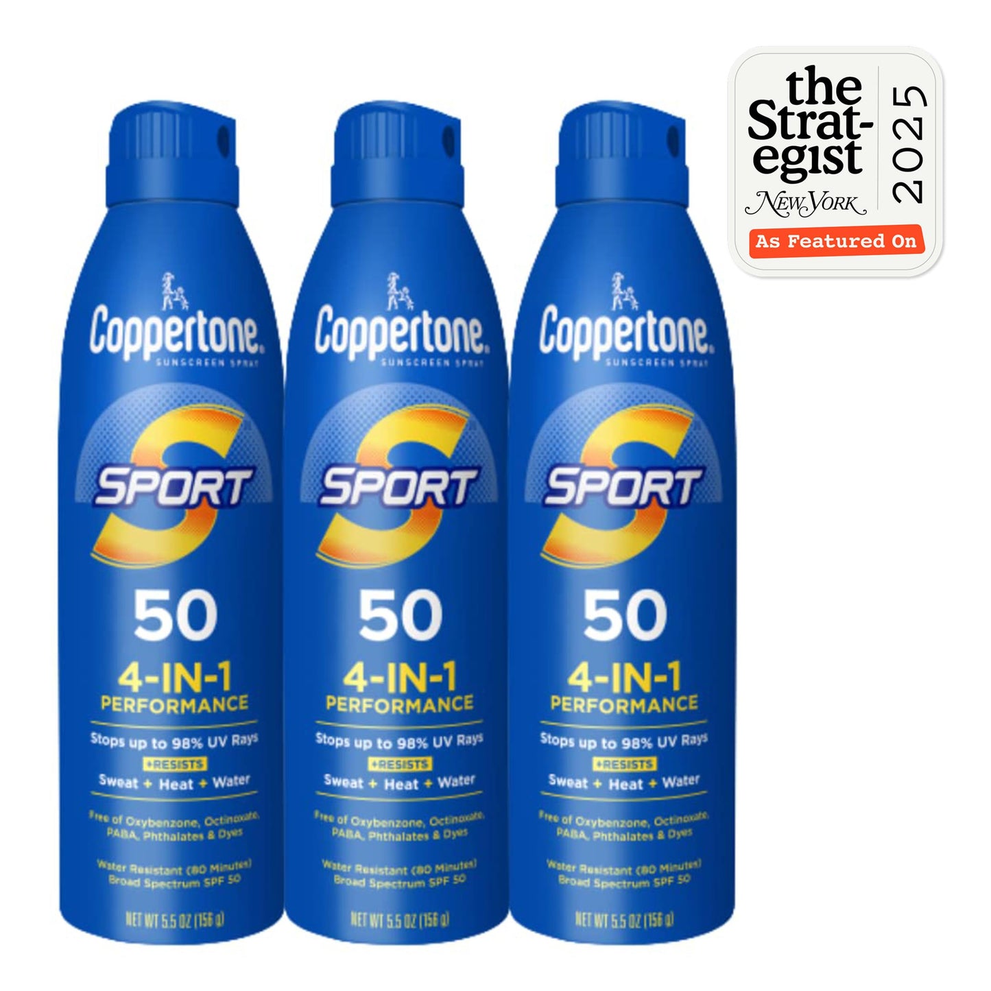 Coppertone SPORT Continuous Sunscreen Spray Broad Spectrum SPF 100 (5.5 Ounce) (Packaging may vary)