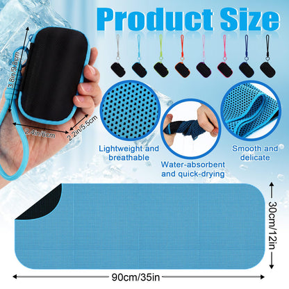 Peryiter 20 Pack Cooling Towels with Silicone Carry Cases Cooling Towels Bulk for Neck and Face Hot Weather Ice Towel Quick Drying Sweat for Sports Yoga Gym Running Fitness 10 Colors 35 x 12 Inches
