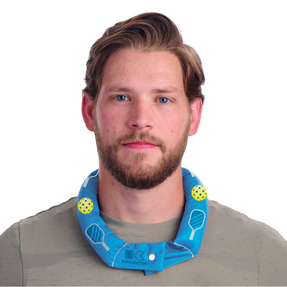 KOOLGATOR Evaporative Cooling Neck Wrap – Reusable Neck Cooler with Long Lasting Relief During Hot Weather Activities, Sports, & Outdoor Work, Water Drops, 1 Pack