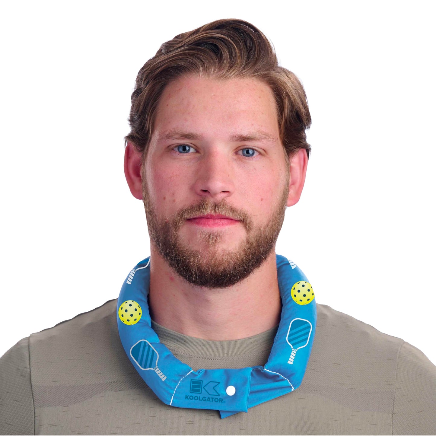 KOOLGATOR Evaporative Cooling Neck Wrap – Reusable Neck Cooler with Long Lasting Relief During Hot Weather Activities, Sports, & Outdoor Work, Water Drops, 1 Pack