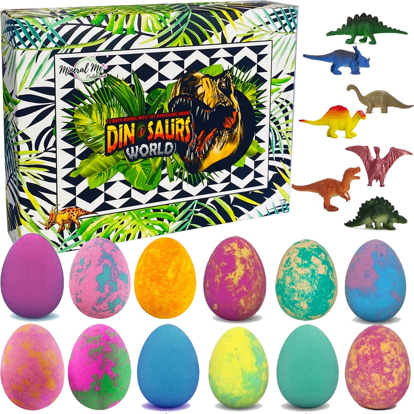 Bath Bombs for Kids with Surprise Toys Inside Plus Dinosaur Puzzle - Set of 9 Organic Dino Egg Bath Bombs, Gentle and Kids Safe, Fizzy Balls with Rich Bubbles, Birthday Gifts for Boys, Girls