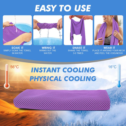 CSITE Cooling Towels (47"x12") for Neck and Face, Ice Towel for Hot Weather, Soft Breathable Chilly Gym Towels, Microfiber Towel for Work Out, Yoga, Running, Camping & More Activities（Green）
