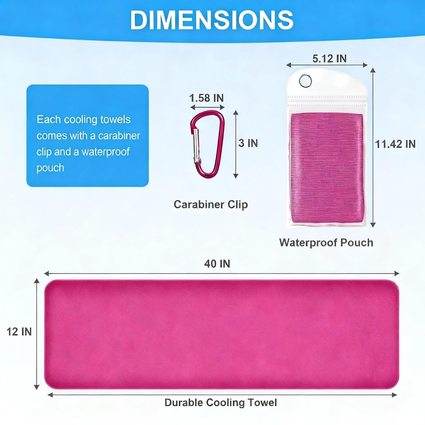 4 Pack Cooling Towels for Neck and Face(40"x12"), Cooling Neck Wraps, Ice Towel for Hot Weather, Soft Breathable Gym Towel, Cool Towel for Workout, Camping, Yoga, Sport, Running