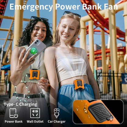 Socool 10000mAh Portable Waist Fan Clip on Wearable Belt Personal Fan Rechargeable Battery operated With 5 Speeds & Flashlight Neck Hands-Free 40H Cooling For Outdoor Camping Travel (Black)