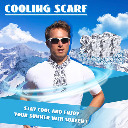 Coume 6 Pack Cooling Neck Wraps Neck Cooler Ice Bandanas Scarf for Hot Weather Summer Ultra Running Walking Riding Women Men