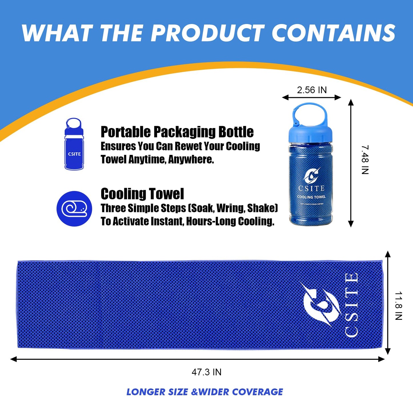 CSITE Cooling Towels (47"x12") for Neck and Face, Ice Towel for Hot Weather, Soft Breathable Chilly Gym Towels, Microfiber Towel for Work Out, Yoga, Running, Camping & More Activities（Green）