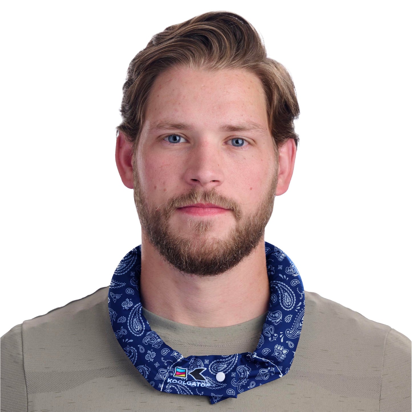 KOOLGATOR Evaporative Cooling Neck Wrap – Reusable Neck Cooler with Long Lasting Relief During Hot Weather Activities, Sports, & Outdoor Work, Water Drops, 1 Pack