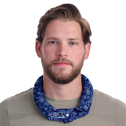 KOOLGATOR Evaporative Cooling Neck Wrap – Reusable Neck Cooler with Long Lasting Relief During Hot Weather Activities, Sports, & Outdoor Work, Water Drops, 1 Pack