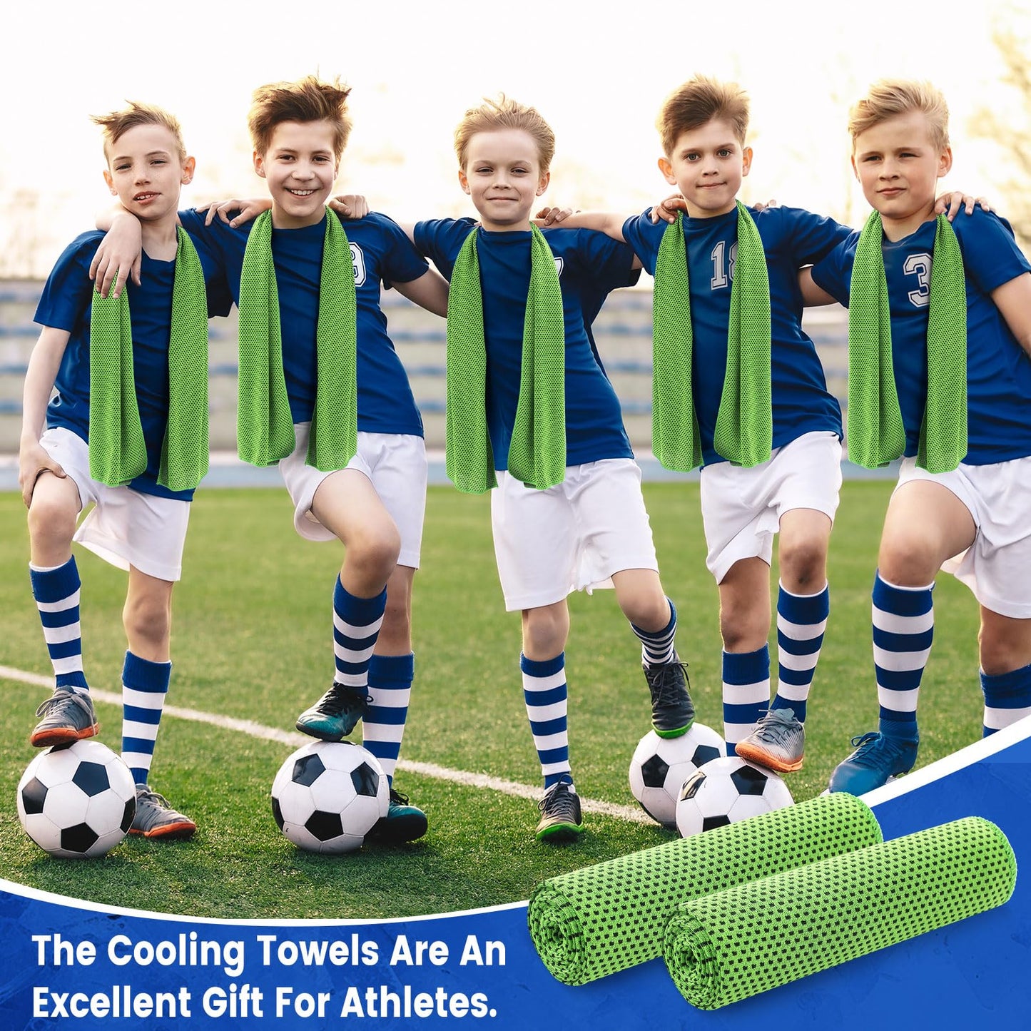 Hosuly 6 Pack Cooling Towels 40"x12" Ice Towel Cooling Neck Wraps Soft Breathable Chilly Stay Cool in Summer for Sports Yoga Golf Gym Activities(Black)