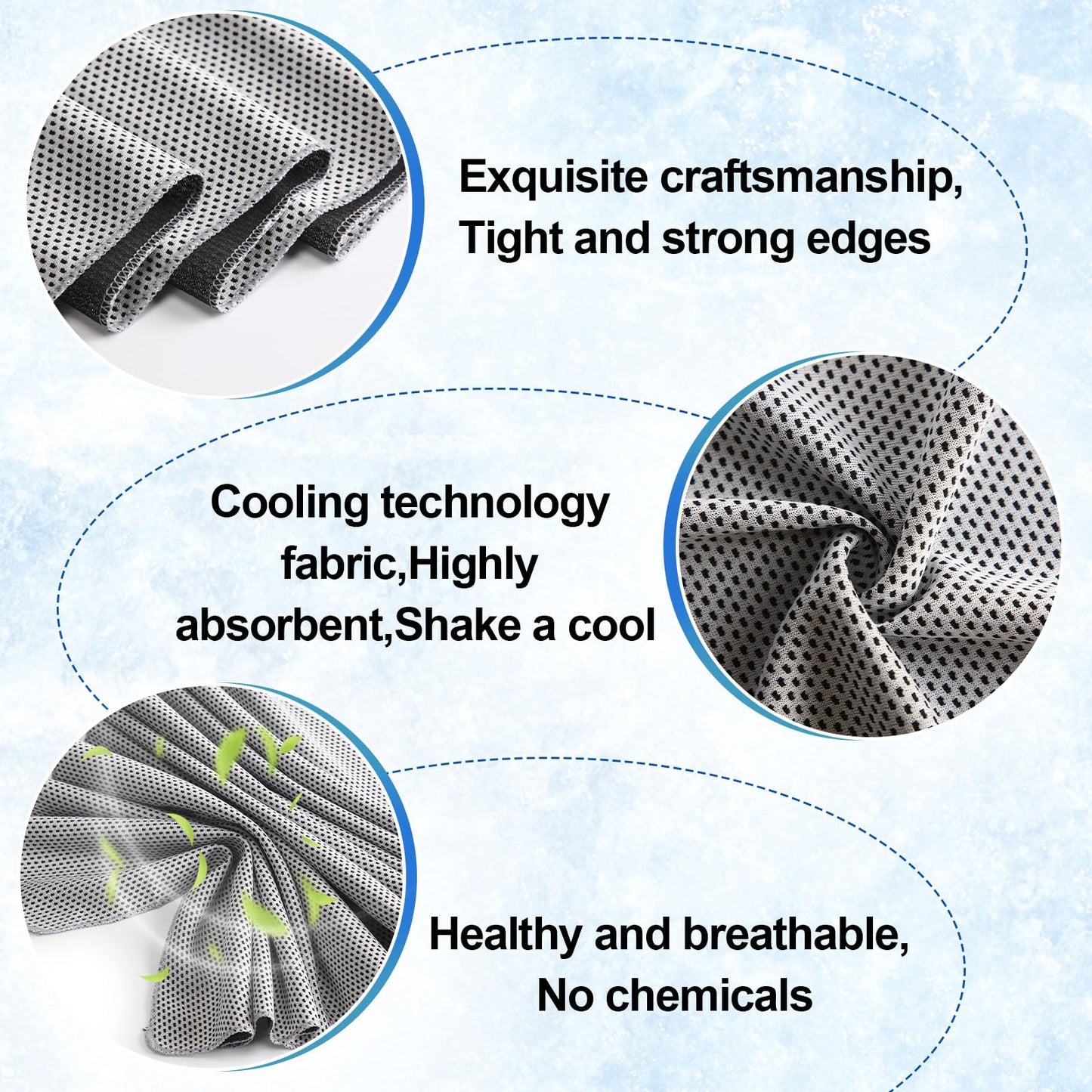 Shellwei 50 Pcs Cooling Towel 40 x 12 Inch Microfiber Workout Towels Breathable Chilly Towel Ice Cool Cold Towels Bulk Fast Drying Absorbent Sweat Rag for Neck Yoga Sports Golf Gym