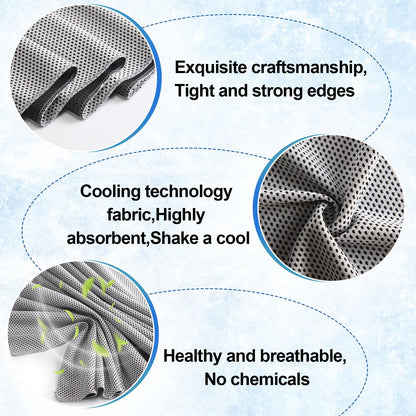 Shellwei 50 Pcs Cooling Towel 40 x 12 Inch Microfiber Workout Towels Breathable Chilly Towel Ice Cool Cold Towels Bulk Fast Drying Absorbent Sweat Rag for Neck Yoga Sports Golf Gym