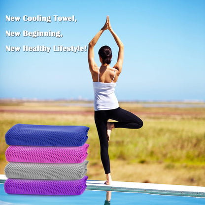 4 Packs Cooling Towels for Neck and Face(40"x 12"), Cool Sweat Towels for Hot Weather, Cooling Towels for Athletes, Lightweight Soft Breathable Towels for Yoga, Sport, Workout, Running, Gym, Camping