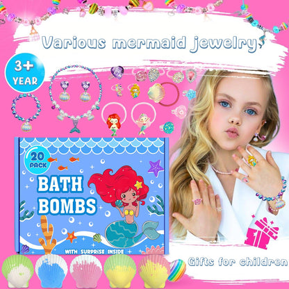 Bath Bombs for Kids with Surprise Fishing Games Inside for Girls Boys - 20 Kids Bath Bombs Gift Set, Handmade Bubble Bath Fizzes Bomb for Chrildren Birthday Christmas and Party Favor Gift for Boys